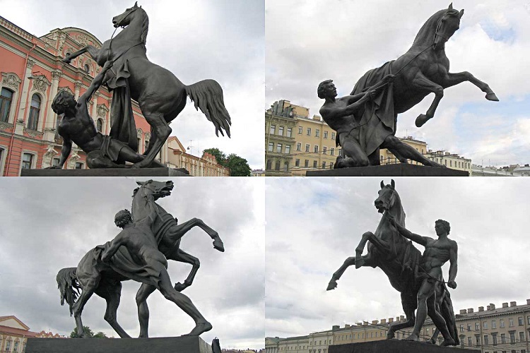 Аничков мост. Скульптуры коней